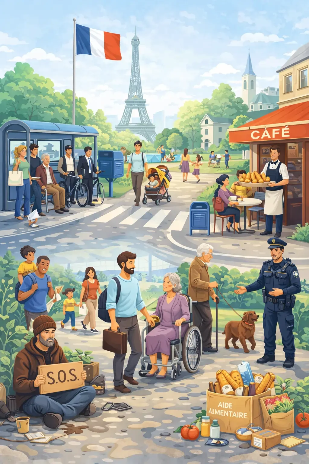 Image de la catégorie Référendum et sondage sur la vie en société en France illustrant des citoyens dans des situations du quotidien et de cohésion sociale